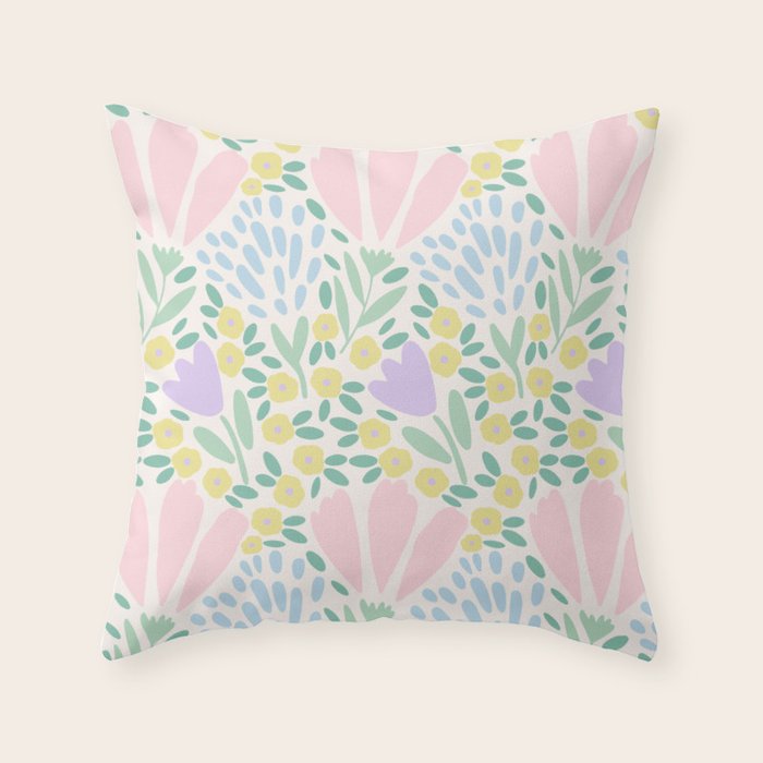 Sweet Flower Field  Throw Pillow Gallery Image 1