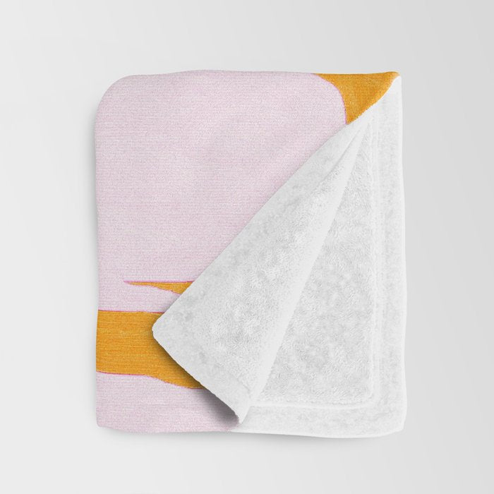 Abstract in Yellow and Cream Throw Blanket Gallery Image 3