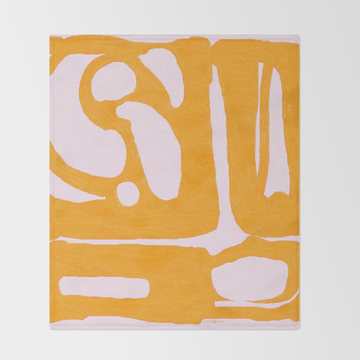 Abstract in Yellow and Cream Throw Blanket Gallery Image 2