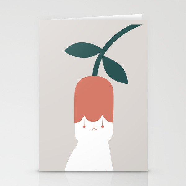 Cat and Plants: Flower Fragrance  Stationery Card Gallery Image 1