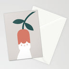 Cat and Plants: Flower Fragrance  Stationery Card Gallery Image 2