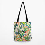 Palm Life, tropical palm leaves, Hollywood Regency, green, orange Tote Bag Gallery Image 2