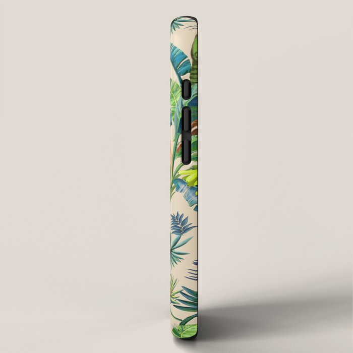 Palm Life, tropical palm leaves, Hollywood Regency, green, orange iPhone Case Gallery Image 2