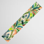 Palm Life, tropical palm leaves, Hollywood Regency, green, orange Table Runner Gallery Image 3