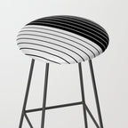 Two Tone Line Curvature VIII Black and White Modern Arch Abstract Stool Gallery Image 2