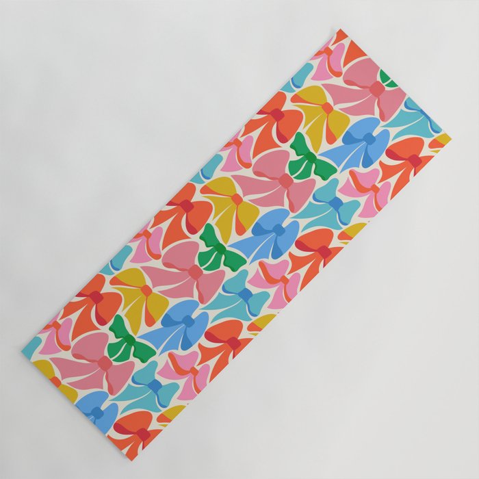 RainBows - Bright Multi Retro Rainbow Bows Yoga Mat Gallery Image 1