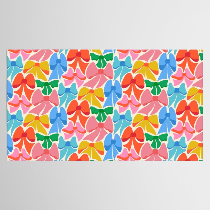 RainBows - Bright Multi Retro Rainbow Bows Tablecloth Gallery Image 2