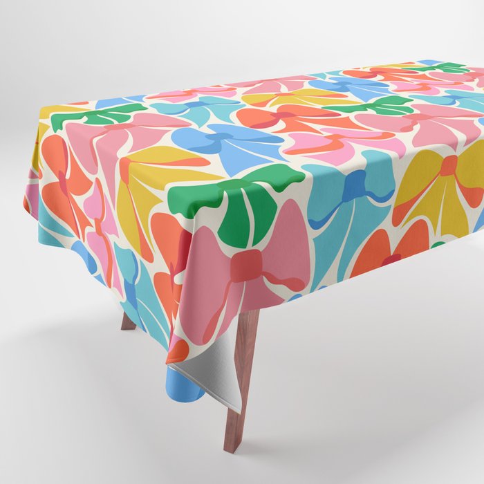 RainBows - Bright Multi Retro Rainbow Bows Tablecloth Gallery Image 1