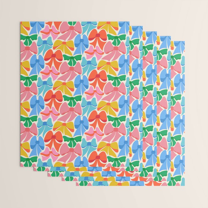 RainBows - Bright Multi Retro Rainbow Bows Wrapping Paper Gallery Image 3