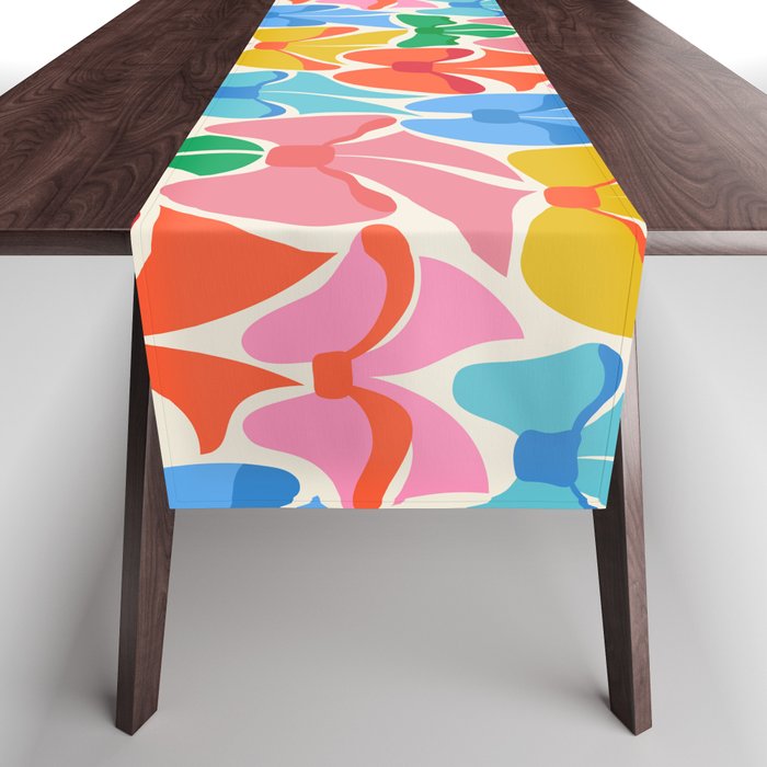 RainBows - Bright Multi Retro Rainbow Bows Table Runner Gallery Image 1