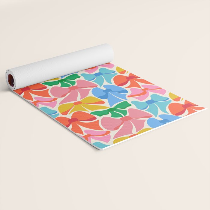 RainBows - Bright Multi Retro Rainbow Bows Yoga Mat Gallery Image 2