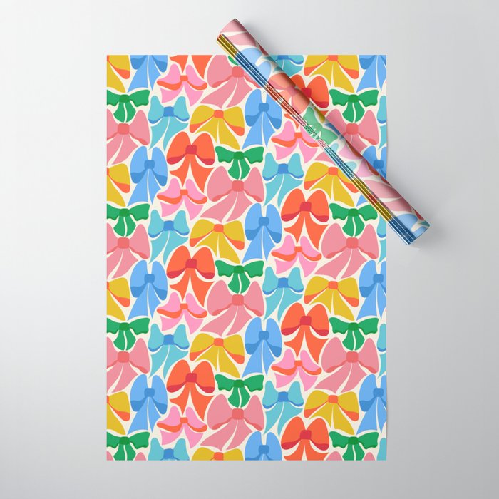 RainBows - Bright Multi Retro Rainbow Bows Wrapping Paper Gallery Image 1