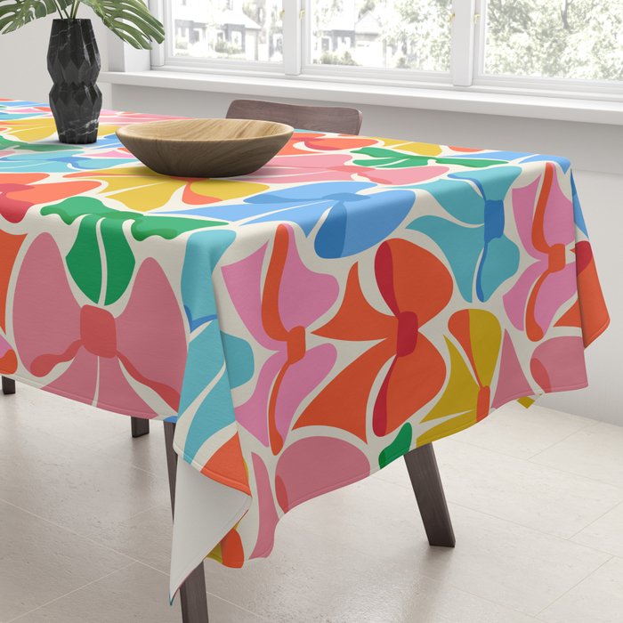 RainBows - Bright Multi Retro Rainbow Bows Tablecloth Gallery Image 3