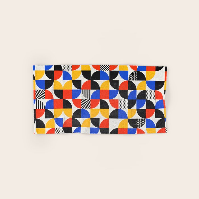 Shape & Pattern Study: Mid-Century Bauhaus Series Bath Towel Gallery Image 1