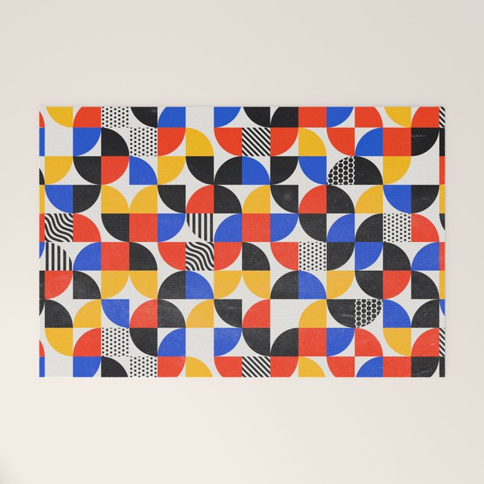 Shape & Pattern Study: Mid-Century Bauhaus Series Welcome Mat Gallery Image 1