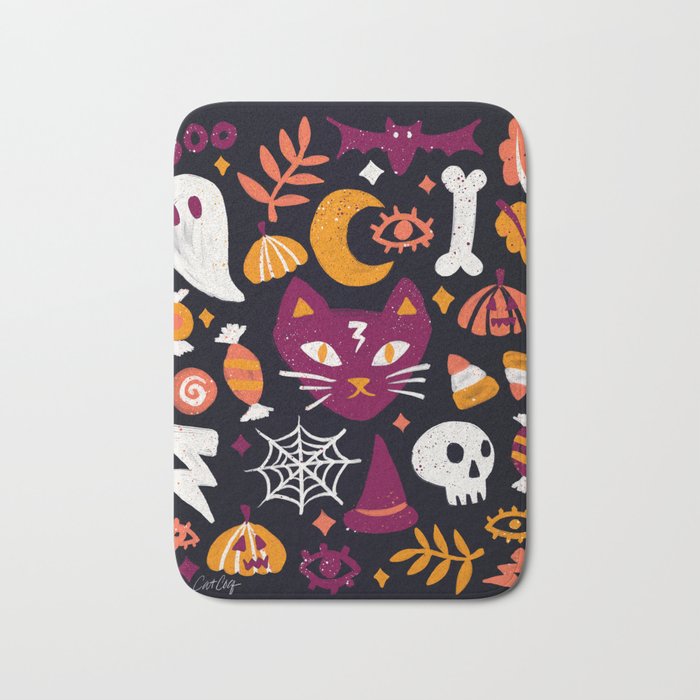Trick or Treat Yourself - Charcoal Bath Mat Gallery Image 1