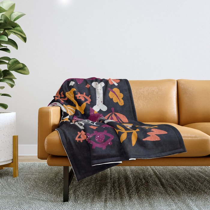 Trick or Treat Yourself - Charcoal Throw Blanket Gallery Image 1