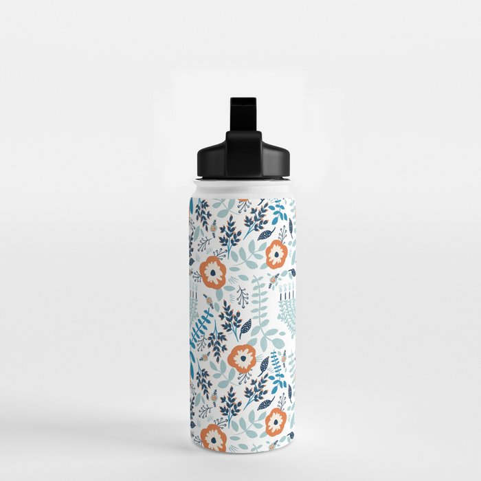 Hanukkah Menorah and Flowers Water Bottle Gallery Image 2