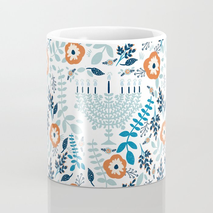 Hanukkah Menorah and Flowers Coffee Mug Gallery Image 4