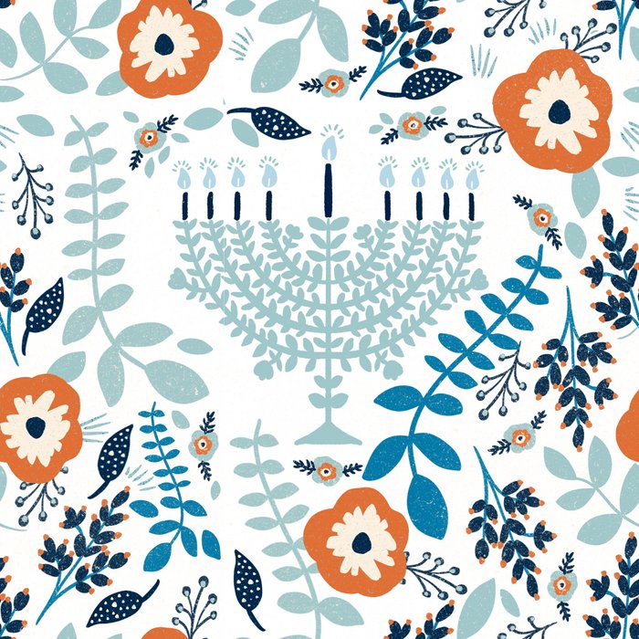 Hanukkah Menorah and Flowers Coffee Mug Gallery Image 2