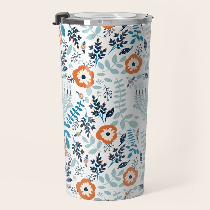 Hanukkah Menorah and Flowers Travel Mug Gallery Image 3