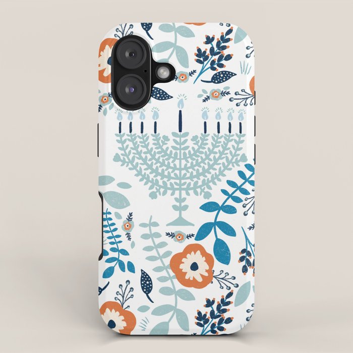 Hanukkah Menorah and Flowers iPhone Case Gallery Image 1