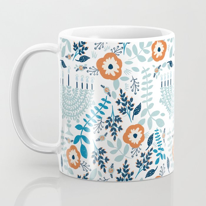 Hanukkah Menorah and Flowers Coffee Mug Gallery Image 3