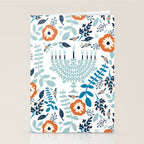 Hanukkah Menorah and Flowers Stationery Card Gallery Image 2