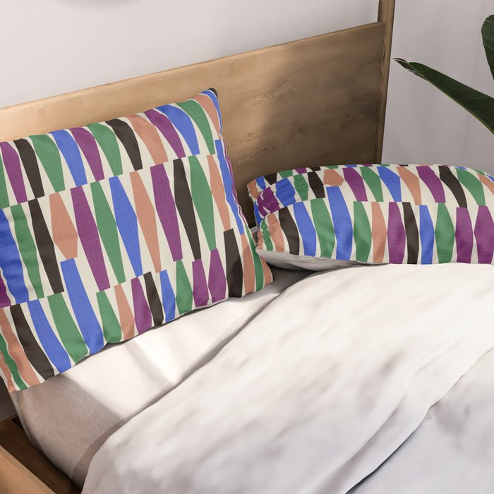 Playful Modern Geometric Shapes Pillow Sham Gallery Image 2