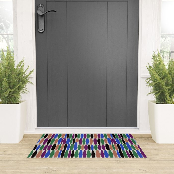 Playful Modern Geometric Shapes Welcome Mat Gallery Image 3
