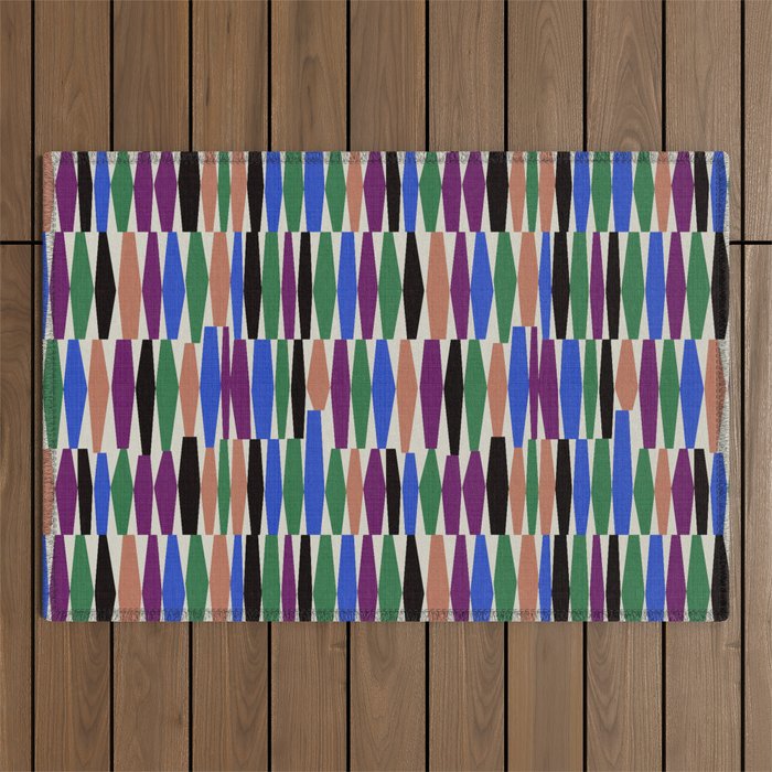 Playful Modern Geometric Shapes Outdoor Rug Gallery Image 1