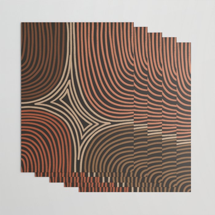 Tribal Pattern in Brown & Soft Red Wrapping Paper Gallery Image 3