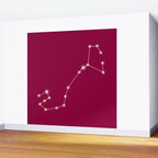 Scorpio Zodiac Star Constellation Line Art Magenta Pink Wall Mural Gallery Image 2