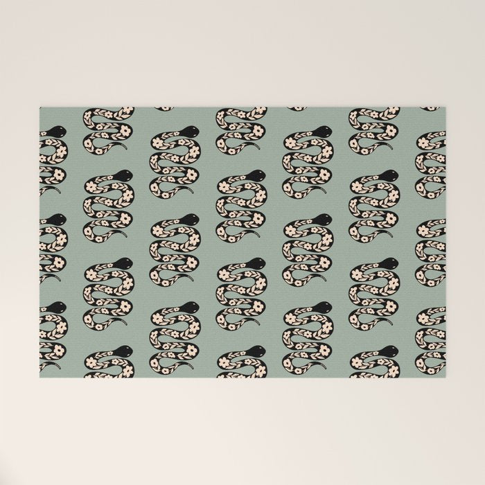 Floral Snake  Welcome Mat Gallery Image 1