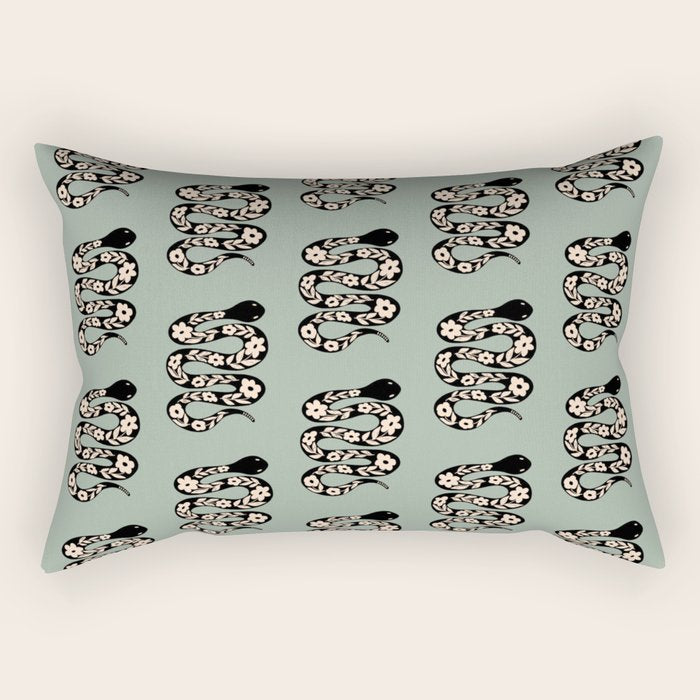 Floral Snake  Rectangular Pillow Gallery Image 2