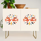 A Pair Of Festive Birds Credenza Gallery Image 1