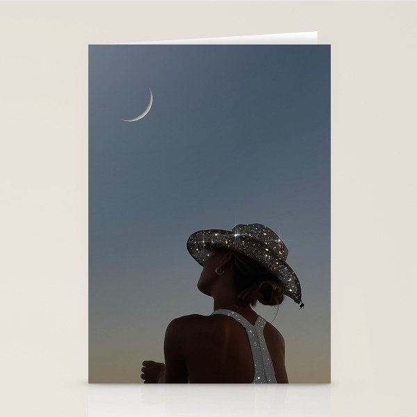 MOON LIGHT | glitter art work by Yana Potter | digital | collage | sparkle and shine | moon light  Stationery Card Gallery Image 1