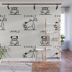 Inhale Exhale Pug Wall Mural Gallery Image 1