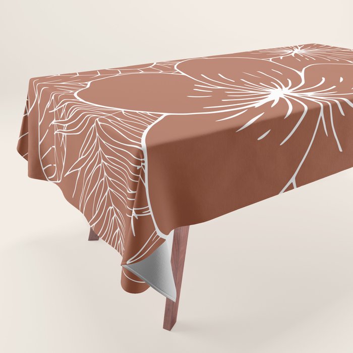 Tropical, Hibiscus, Floral Prints, Boho Wall Art Tablecloth Gallery Image 1