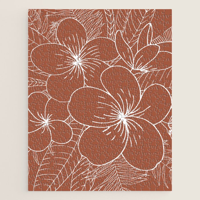 Tropical, Hibiscus, Floral Prints, Boho Wall Art Jigsaw Puzzle Gallery Image 1