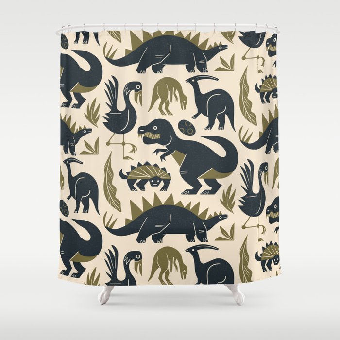 Jurassic Friends Shower Curtain Gallery Image 1
