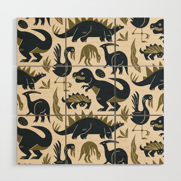 Jurassic Friends Wood Wall Art Gallery Image 1