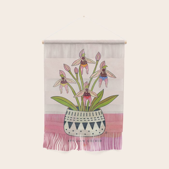 Italian Orchid Cute Botanical Illustration Wall Hanging Gallery Image 1