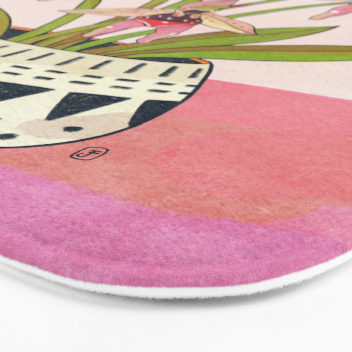 Italian Orchid Cute Botanical Illustration Bath Mat Gallery Image 3