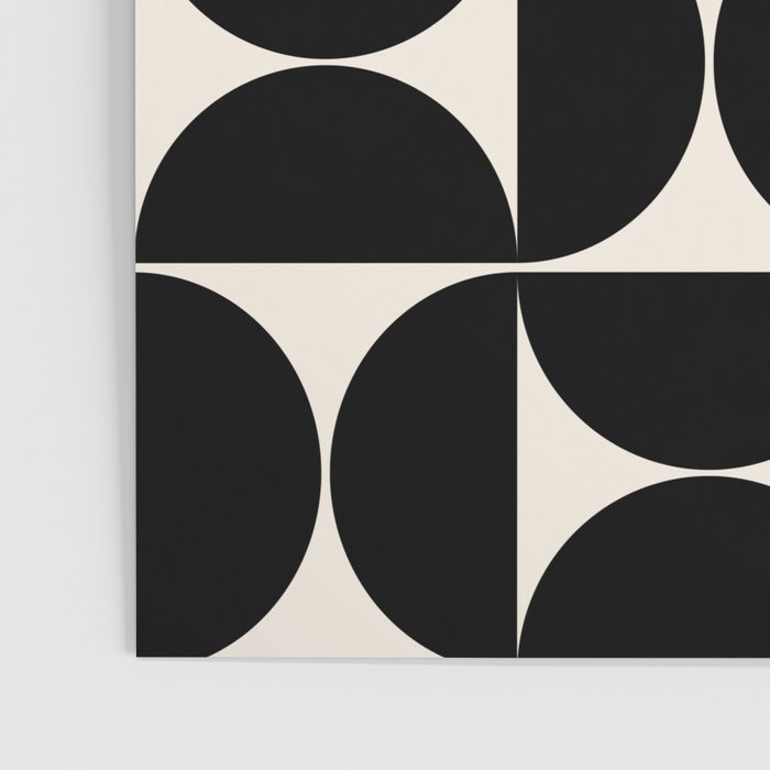 Mid Century Modern Abstract Pattern Black And Cream White Poster Gallery Image 3