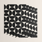 Mid Century Modern Abstract Pattern Black And Cream White Wrapping Paper Gallery Image 3