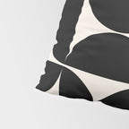 Mid Century Modern Abstract Pattern Black And Cream White Pillow Sham Gallery Image 4