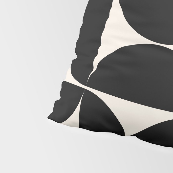 Mid Century Modern Abstract Pattern Black And Cream White Pillow Sham Gallery Image 4