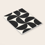 Mid Century Modern Abstract Pattern Black And Cream White Notebook Gallery Image 3