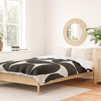 Mid Century Modern Abstract Pattern Black And Cream White Duvet Cover Gallery Image 2